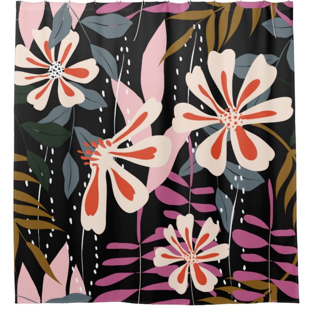 Abstract floral surface pattern seamless backgroun shower curtain (Front)