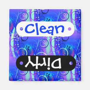Abstract Floral Swirl Blue Purple Girly Gifts Magnet