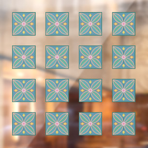 Abstract Floral tiled pattern Window Cling