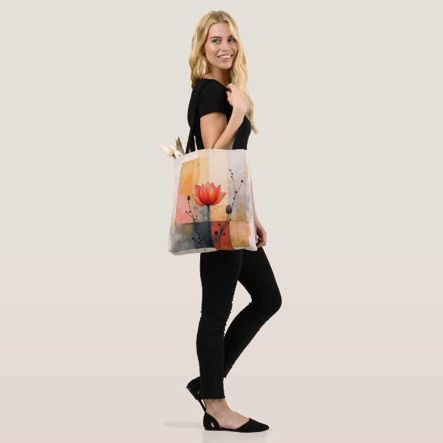 Abstract Floral Tote Bag (On Model)