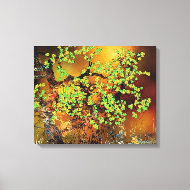 Abstract Floral Tree Fine Art Design Canvas Print (Front)
