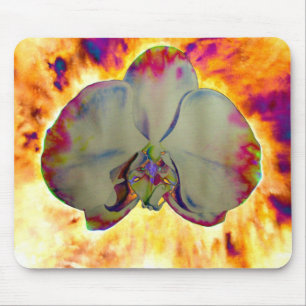 Abstract floral tropical orchid painting mouse mat