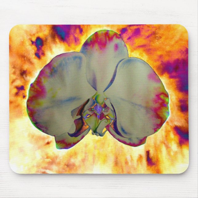 Abstract floral tropical orchid painting mouse mat (Front)