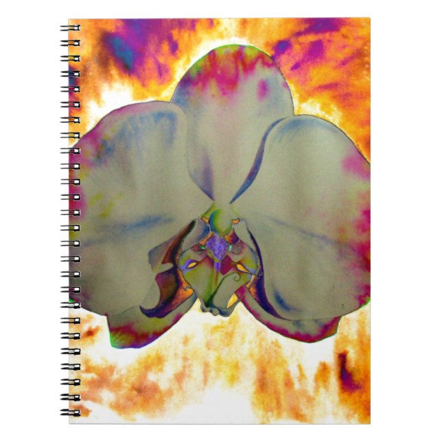 Abstract floral tropical orchid painting notebook (Front)