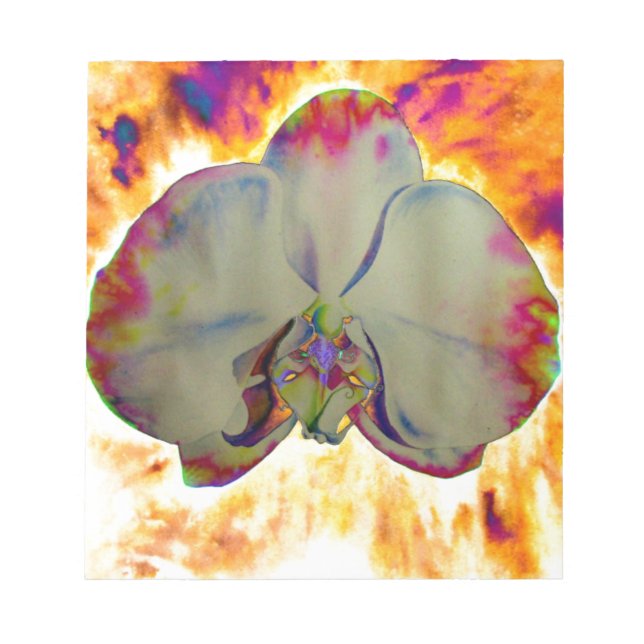 Abstract floral tropical orchid painting notepad (Front)