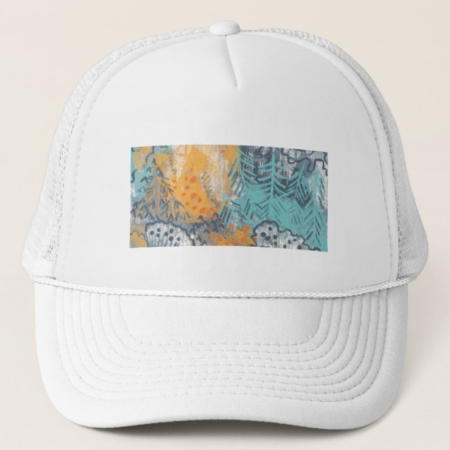  abstract floral Trucker Hat (Front)