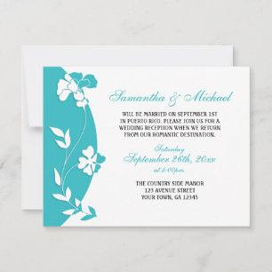 Abstract Floral Turquoise Reception ONLY Invitation