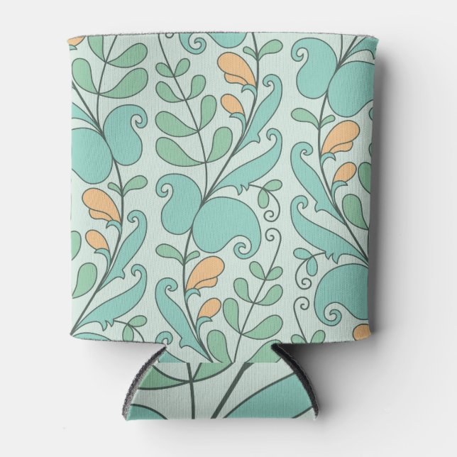 Abstract Floral: Vintage Seamless Pattern Can Cooler (Front)