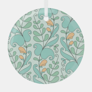 Abstract Floral: Vintage Seamless Pattern Glass Tree Decoration