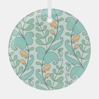 Abstract Floral: Vintage Seamless Pattern Glass Tree Decoration