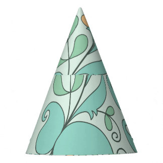 Abstract Floral: Vintage Seamless Pattern Party Hat