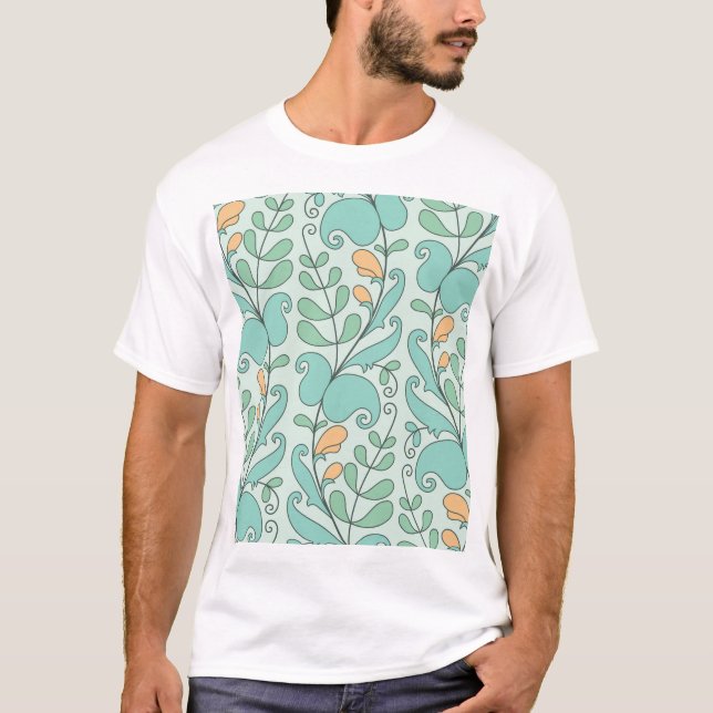 Abstract Floral: Vintage Seamless Pattern T-Shirt (Front)