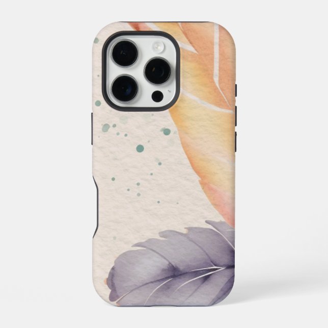 Abstract Floral Watercolor Background On Paper iPhone Case (Back)