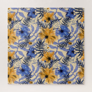 Abstract Floral: Watercolor Modern Pattern Jigsaw Puzzle