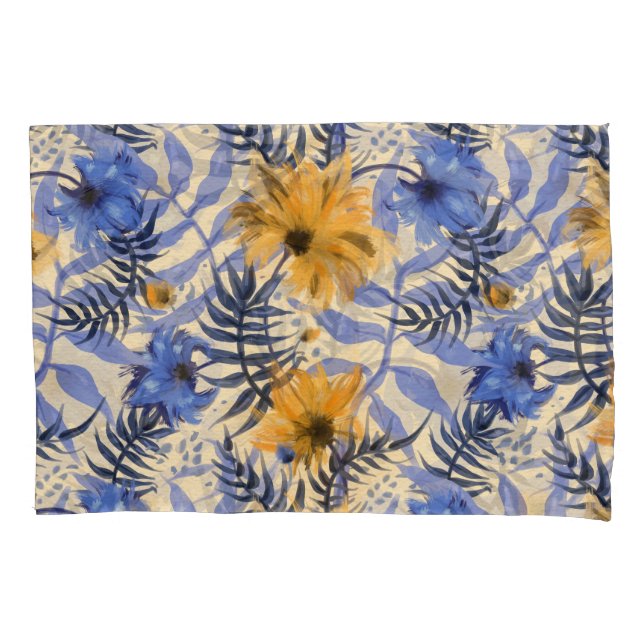 Abstract Floral: Watercolor Modern Pattern Pillowcase (Front)