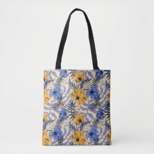 Abstract Floral: Watercolor Modern Pattern Tote Bag