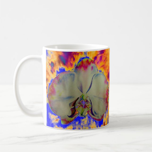 Abstract floral watercolor painting coffee mug (Left)