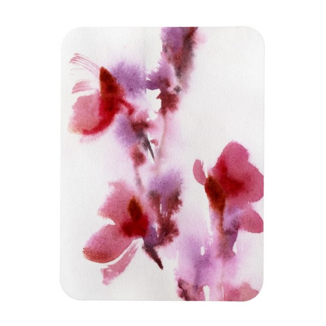 Abstract floral watercolor paintings 3 magnet (Vertical)