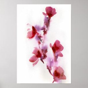 Abstract floral watercolor paintings 3 poster