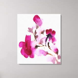 Abstract floral watercolor paintings 4 canvas print