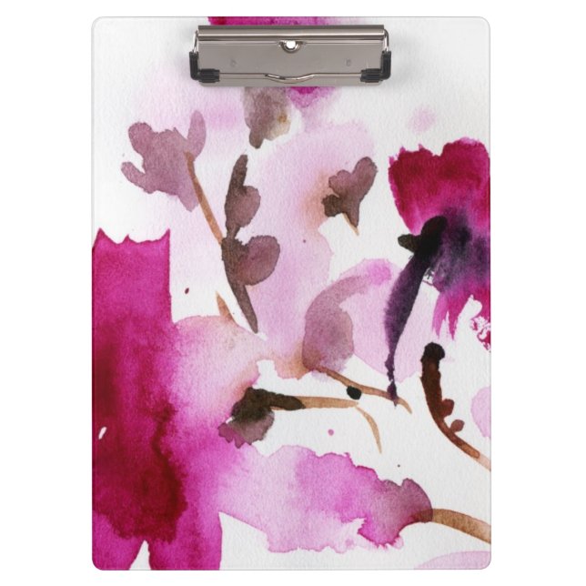 Abstract floral watercolor paintings 4 clipboard (Front)