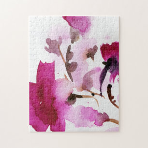 Abstract floral watercolor paintings 4 jigsaw puzzle