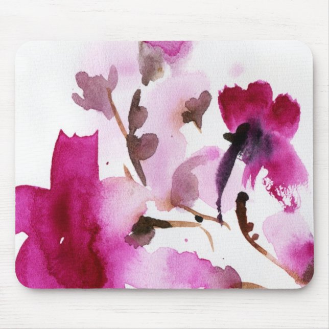 Abstract floral watercolor paintings 4 mouse mat (Front)