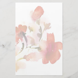 Abstract floral watercolor paintings stationery