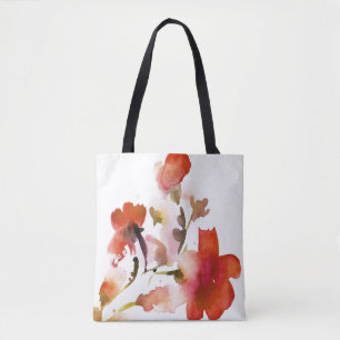 Abstract floral watercolor paintings tote bag