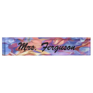 Abstract Floral Watercolor Personalised Nameplate