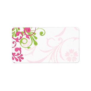 Abstract Floral Wedding Blank Address Mailing Label