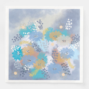 Abstract floral wedding napkin