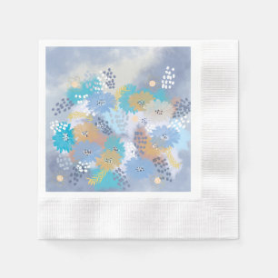 Abstract floral wedding napkin