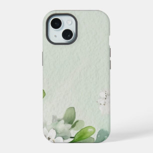 Abstract Floral White Kalmia Latifolia Flower iPhone 15 Case