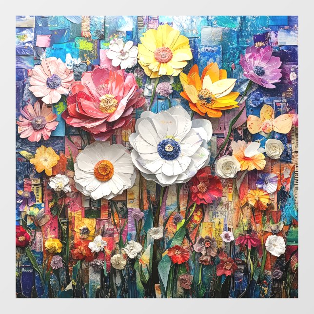 Abstract Floral Window Cling (Sheet)