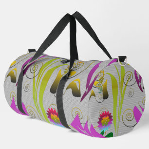 Abstract Floral with Spirals 2 Duffle Bag