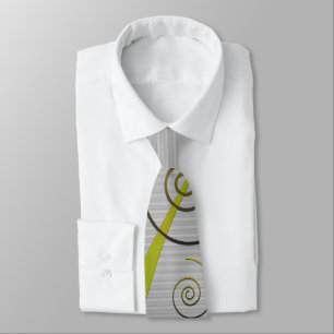 Abstract Floral with Spirals 2 Tie