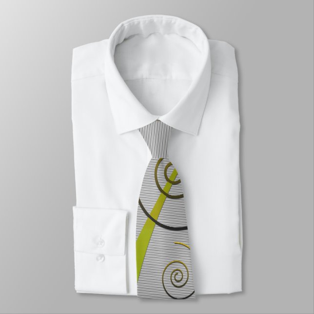 Abstract Floral with Spirals 2 Tie (Tied)