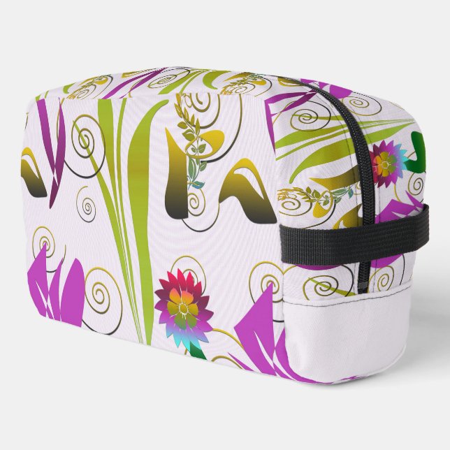 Abstract Floral with Spirals 6 Dopp Kit (Left Corner)