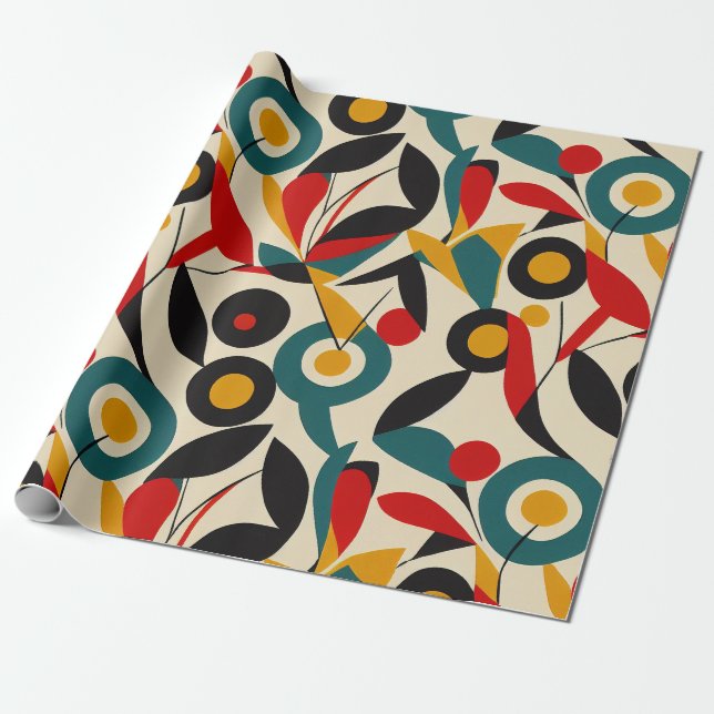 Abstract florals wrapping paper (Unrolled)