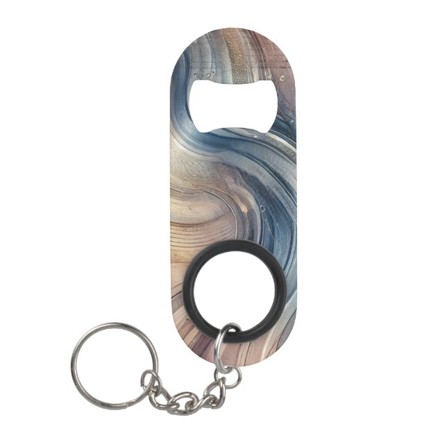 Abstract Flow Bottle Opener Keychain (Front)