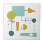 Abstract Flow Chart Geometric Mid Century Tile<br><div class="desc">This fabulous mid century modern ceramic tile features squares,  circles,  triangles,  and lines in the colours of turquoise,  orange,  green,  blue,  and black - just like a flowchart! This will make a funky addition to your tiling project. It's also great for those who love graphs and charts.</div>