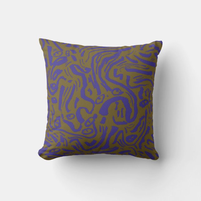 Abstract Flow Lines Throw Pillow- Nasamin studio Cushion (Front)