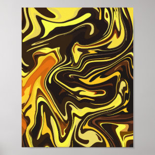 Abstract Flow of Warm Tones Poster