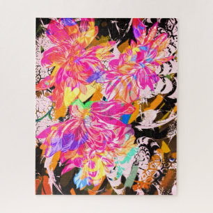 Abstract flower animal pattern colourful jigsaw puzzle