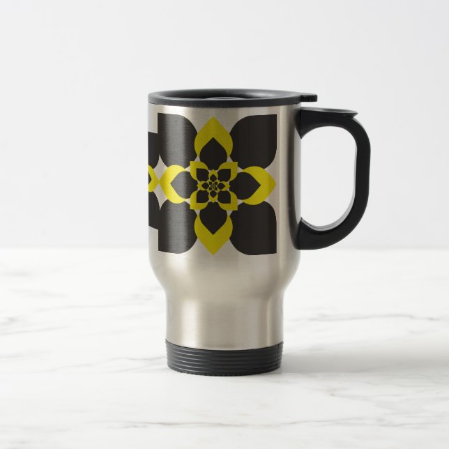 Abstract flower arabesque travel mug (Right)