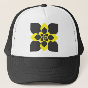 Abstract flower arabesque trucker hat