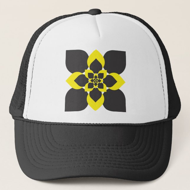 Abstract flower arabesque trucker hat (Front)