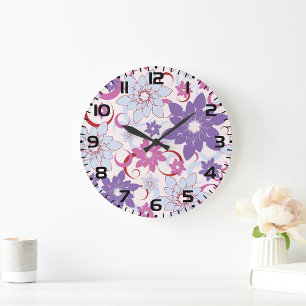Abstract Flower Background Clock