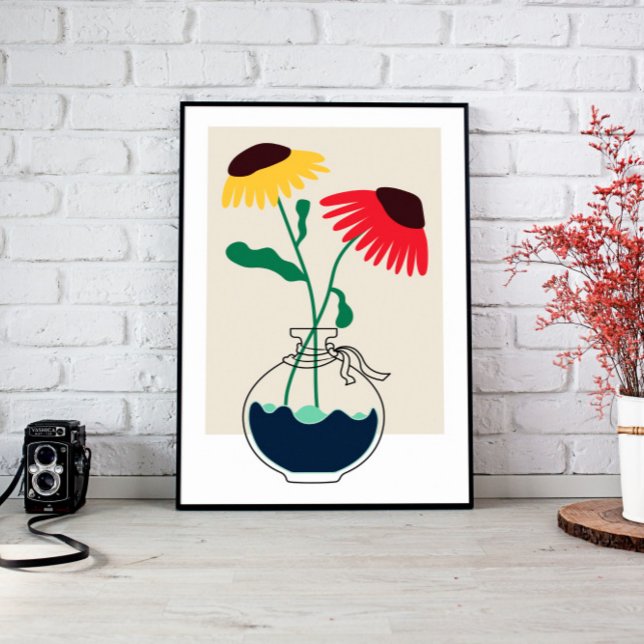 Abstract Flower Bouquet Art Canvas Print (living room décor, above bed wall art, modern home décor, nursery wall art, large wall décor, canvas)